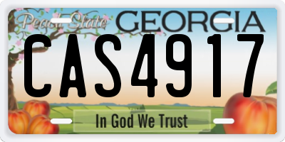 GA license plate CAS4917