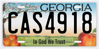 GA license plate CAS4918