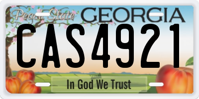 GA license plate CAS4921