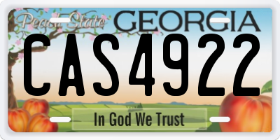 GA license plate CAS4922