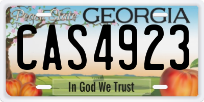 GA license plate CAS4923