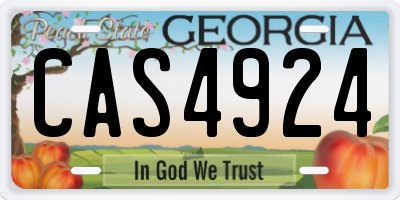 GA license plate CAS4924