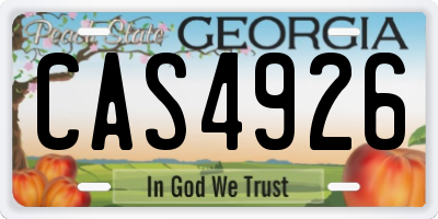 GA license plate CAS4926