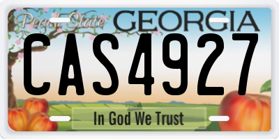 GA license plate CAS4927