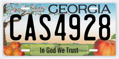 GA license plate CAS4928