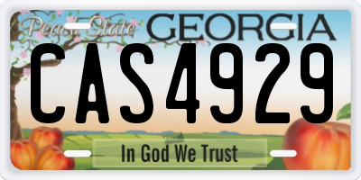 GA license plate CAS4929