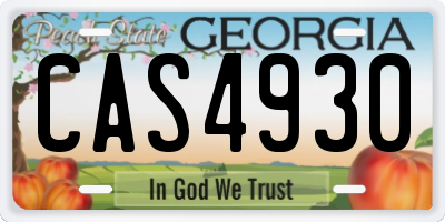 GA license plate CAS4930