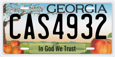 GA license plate CAS4932