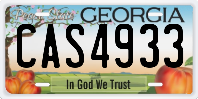 GA license plate CAS4933