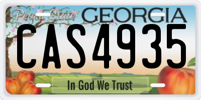 GA license plate CAS4935