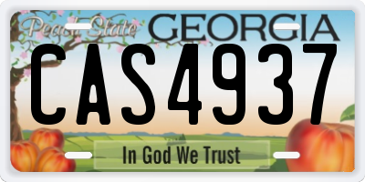 GA license plate CAS4937