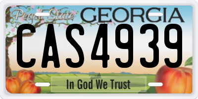 GA license plate CAS4939