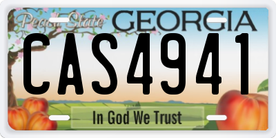 GA license plate CAS4941