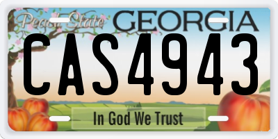 GA license plate CAS4943