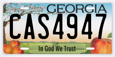 GA license plate CAS4947