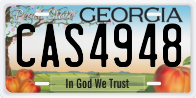 GA license plate CAS4948