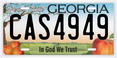 GA license plate CAS4949