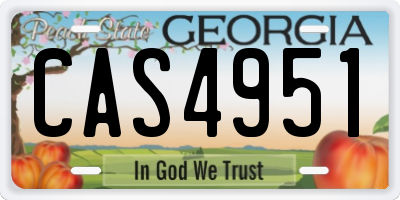 GA license plate CAS4951