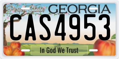 GA license plate CAS4953