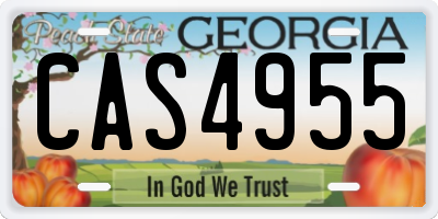 GA license plate CAS4955