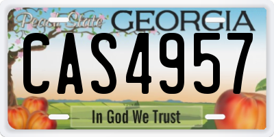 GA license plate CAS4957