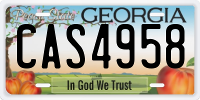 GA license plate CAS4958