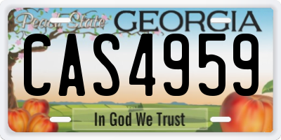 GA license plate CAS4959