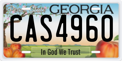 GA license plate CAS4960