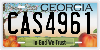 GA license plate CAS4961