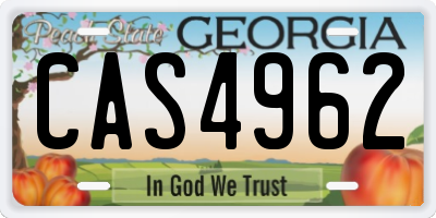 GA license plate CAS4962