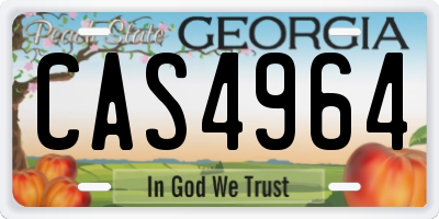 GA license plate CAS4964