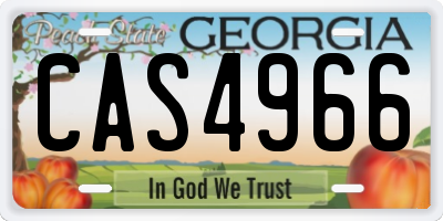 GA license plate CAS4966