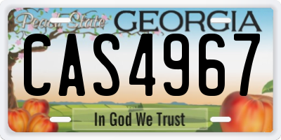 GA license plate CAS4967