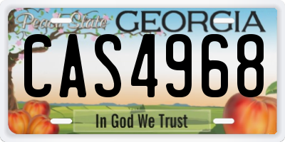 GA license plate CAS4968