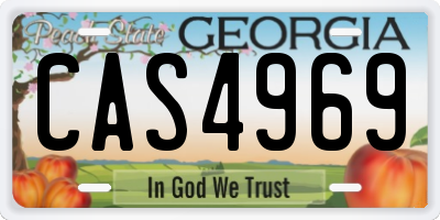 GA license plate CAS4969