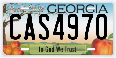 GA license plate CAS4970