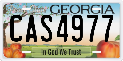 GA license plate CAS4977