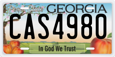 GA license plate CAS4980