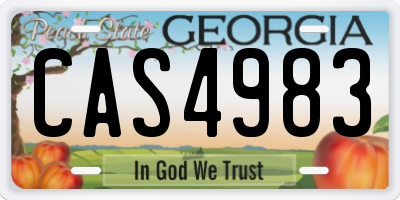 GA license plate CAS4983