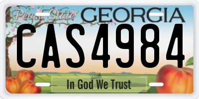 GA license plate CAS4984