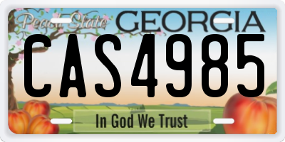 GA license plate CAS4985