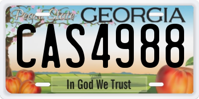 GA license plate CAS4988