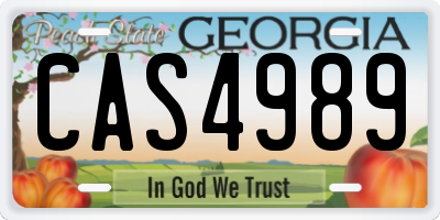 GA license plate CAS4989