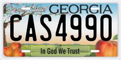 GA license plate CAS4990