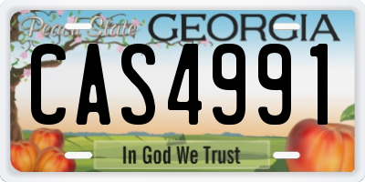 GA license plate CAS4991