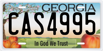 GA license plate CAS4995