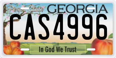 GA license plate CAS4996