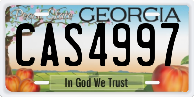 GA license plate CAS4997