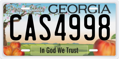 GA license plate CAS4998