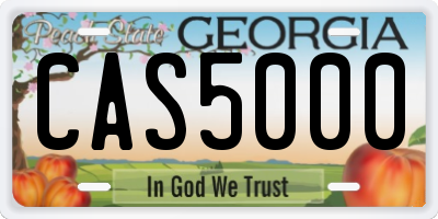 GA license plate CAS5000
